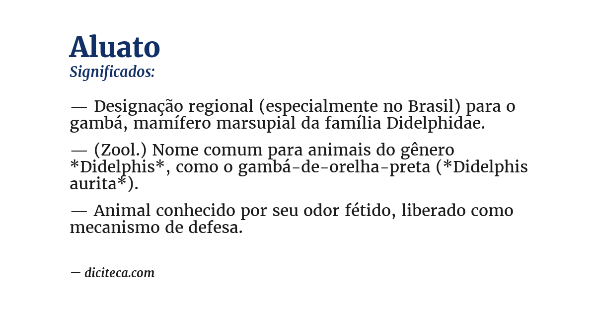 Significado de aluato