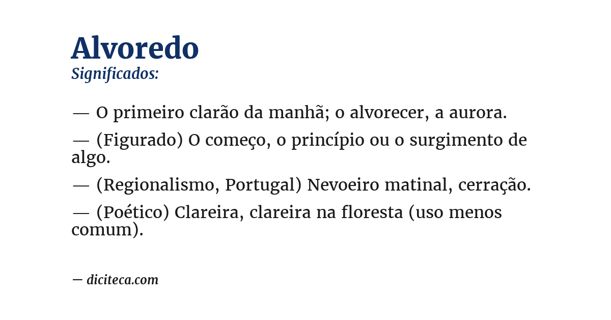 Significado de alvoredo