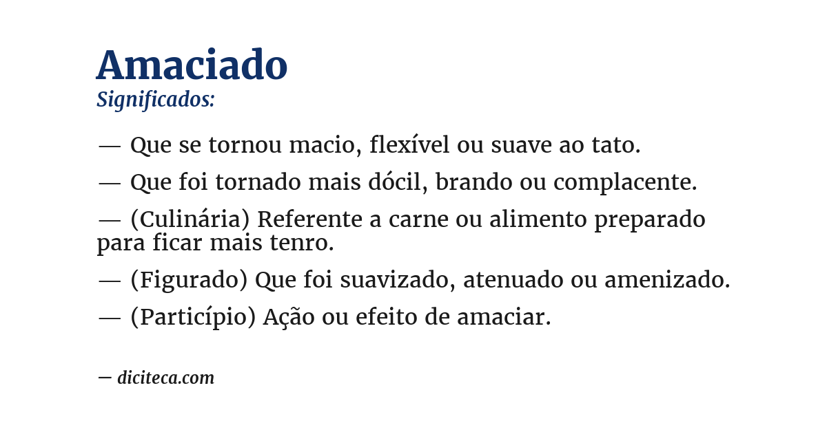 Significado de amaciado