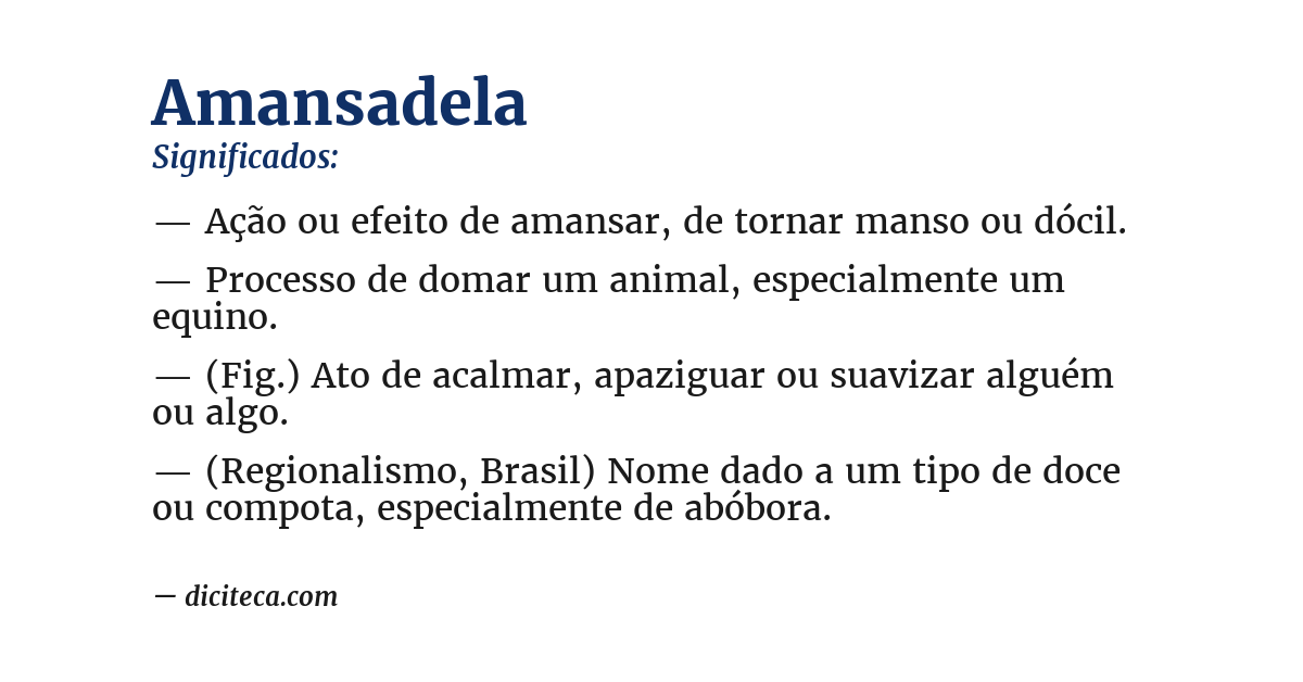 Significado de amansadela