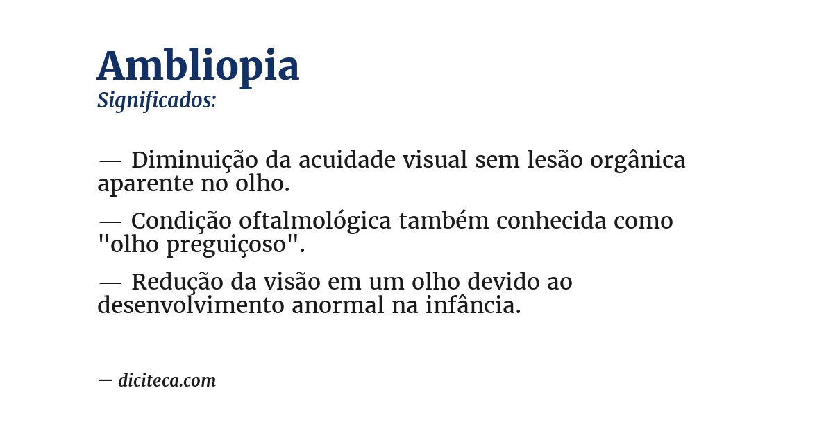 Significado de ambliopia