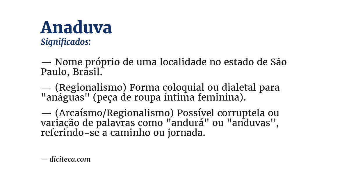 Significado de anaduva