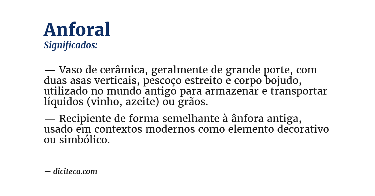 Significado de anforal