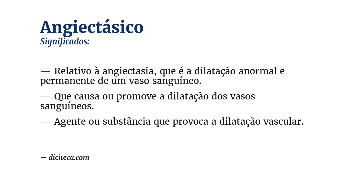 Significado de angiectásico