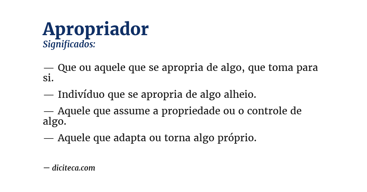 Significado de apropriador
