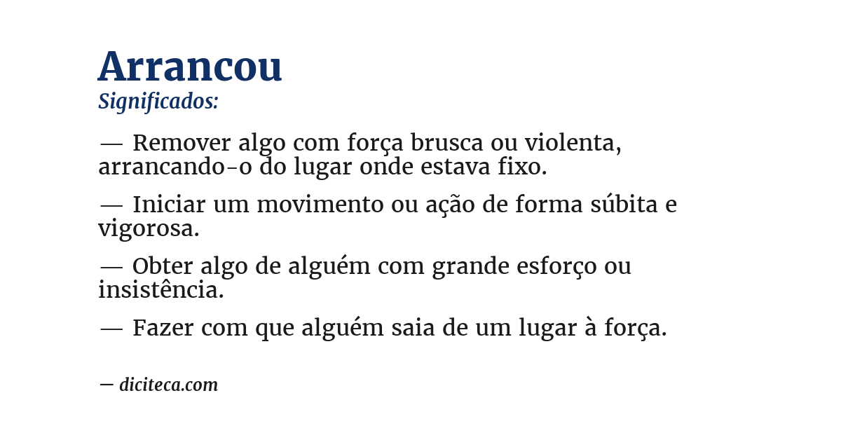 Significado de arrancou