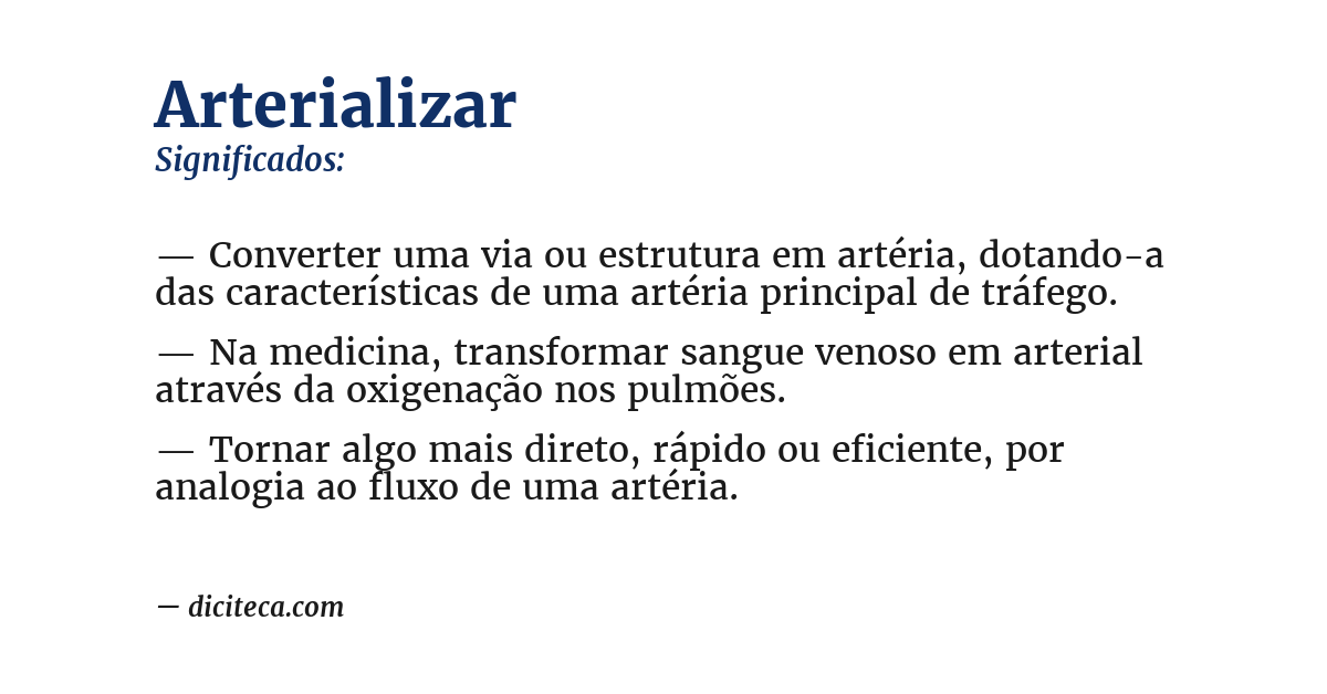 Significado de arterializar