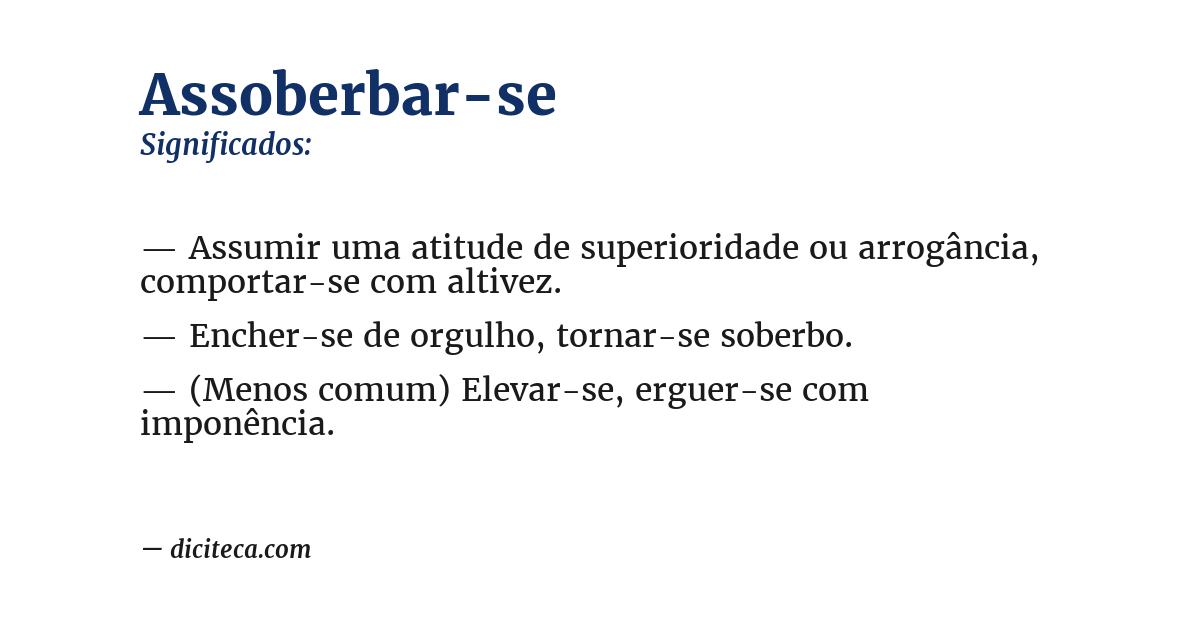 Significado de assoberbar-se