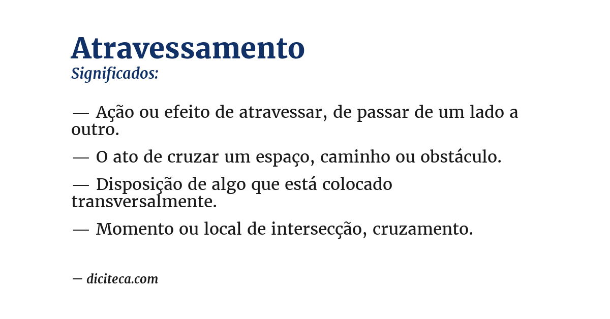 Significado de atravessamento