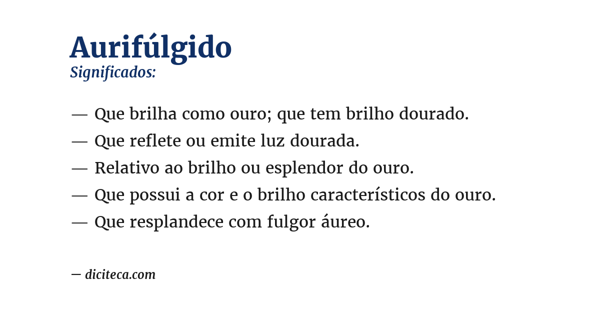 Significado de aurifúlgido