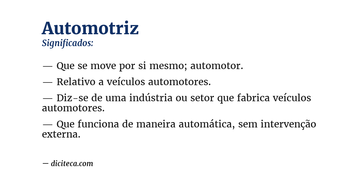 Significado de automotriz