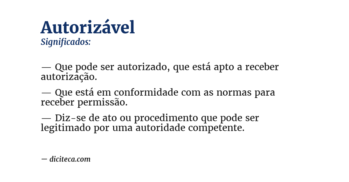 Significado de autorizável
