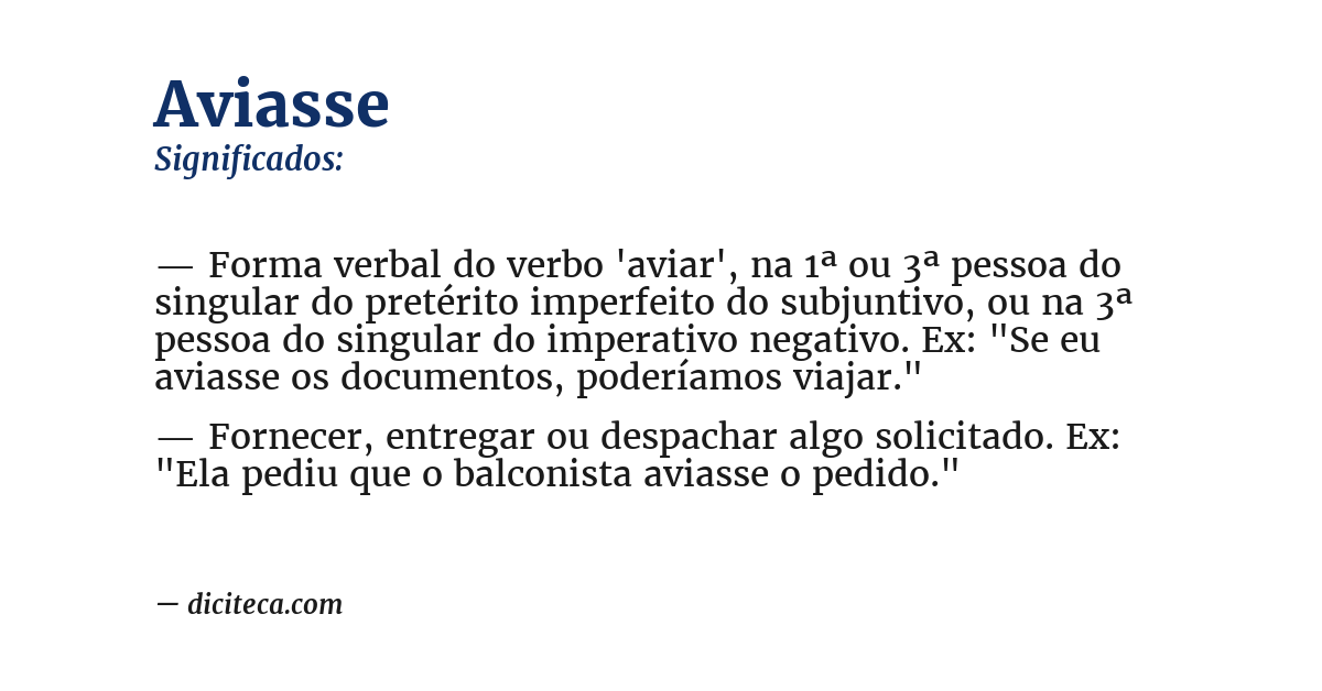 Significado de aviasse