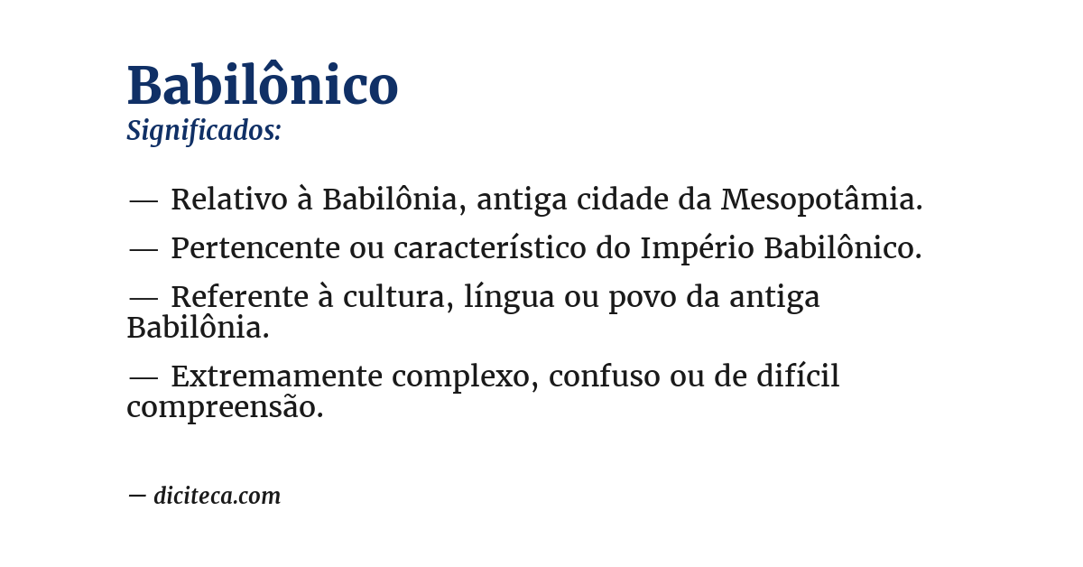 Significado de babilônico