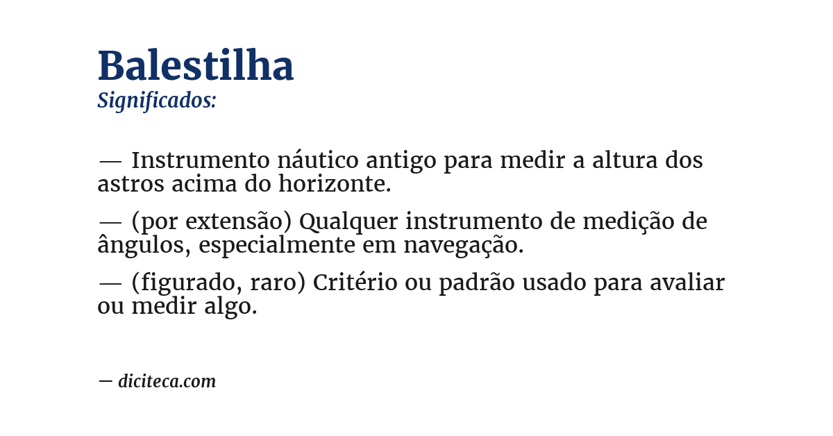 Significado de balestilha