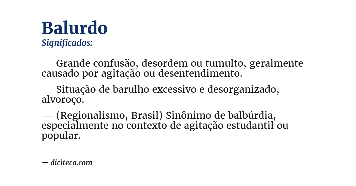 Significado de balurdo