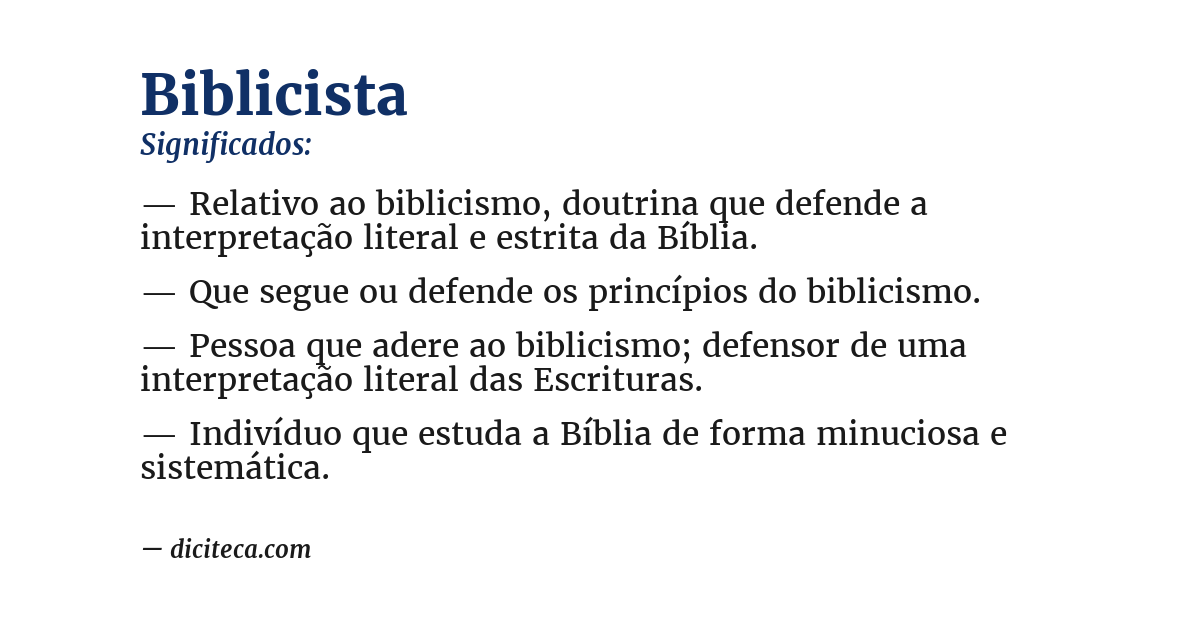 Significado de biblicista