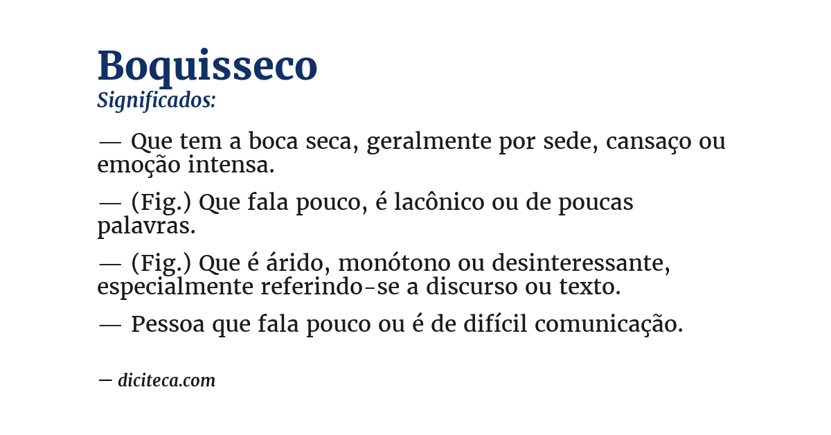 Significado de boquisseco