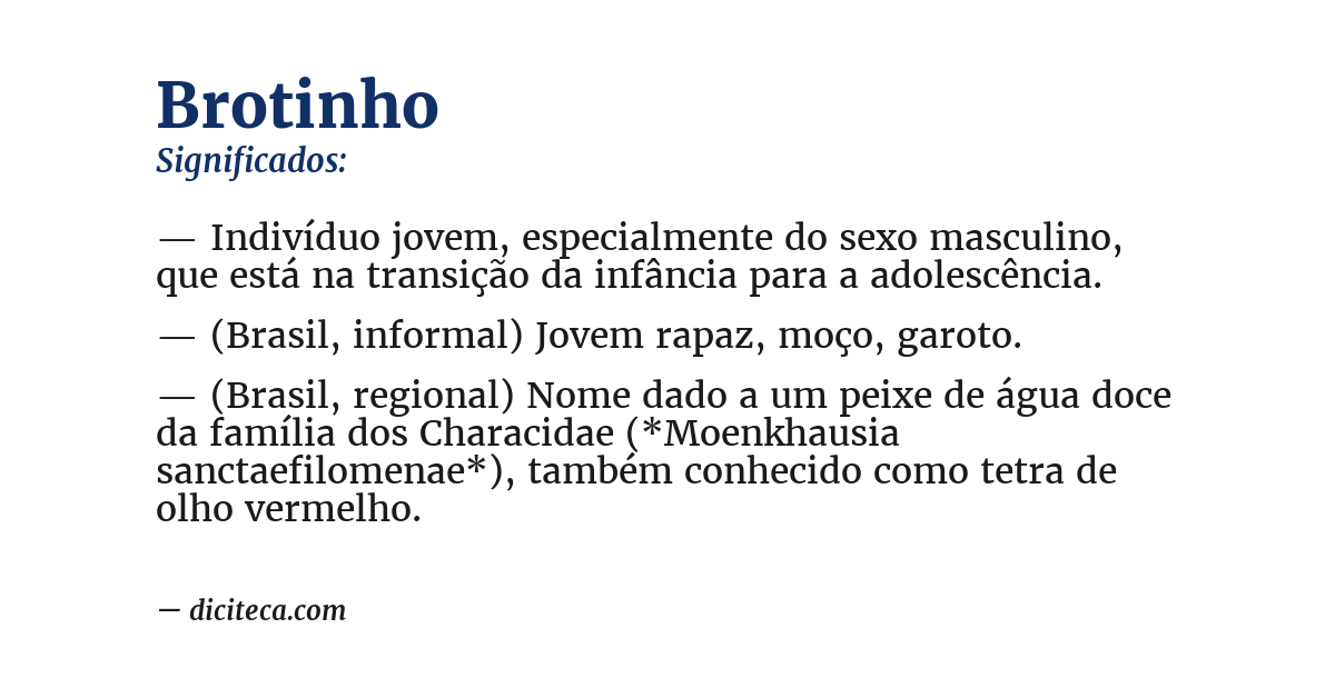 Significado de brotinho