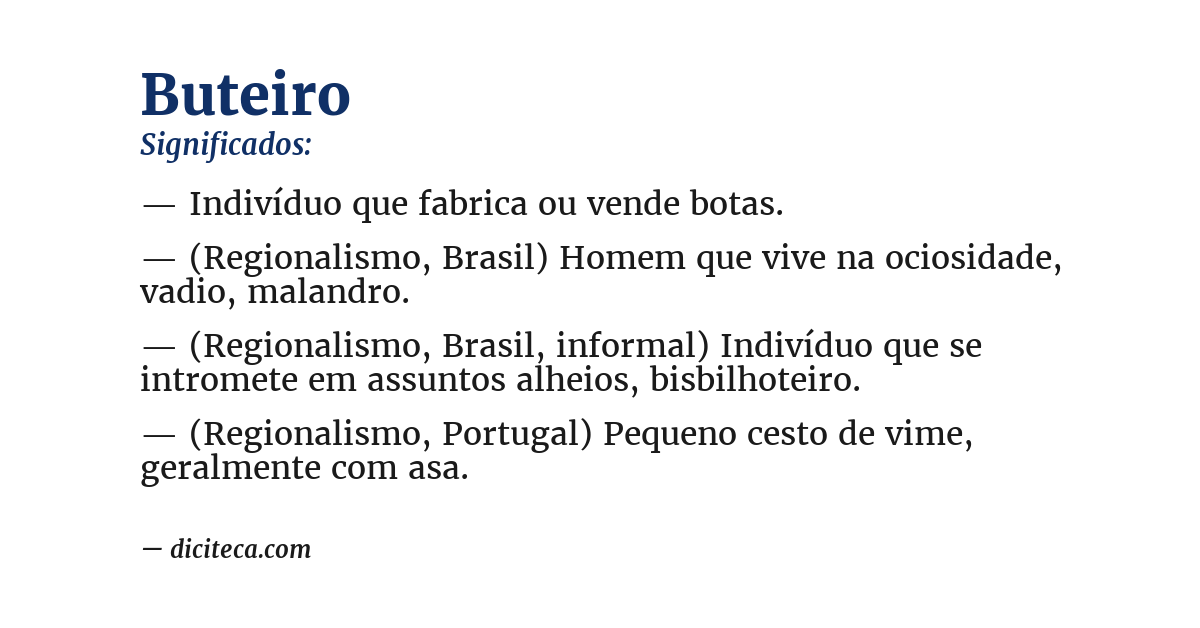 Significado de buteiro