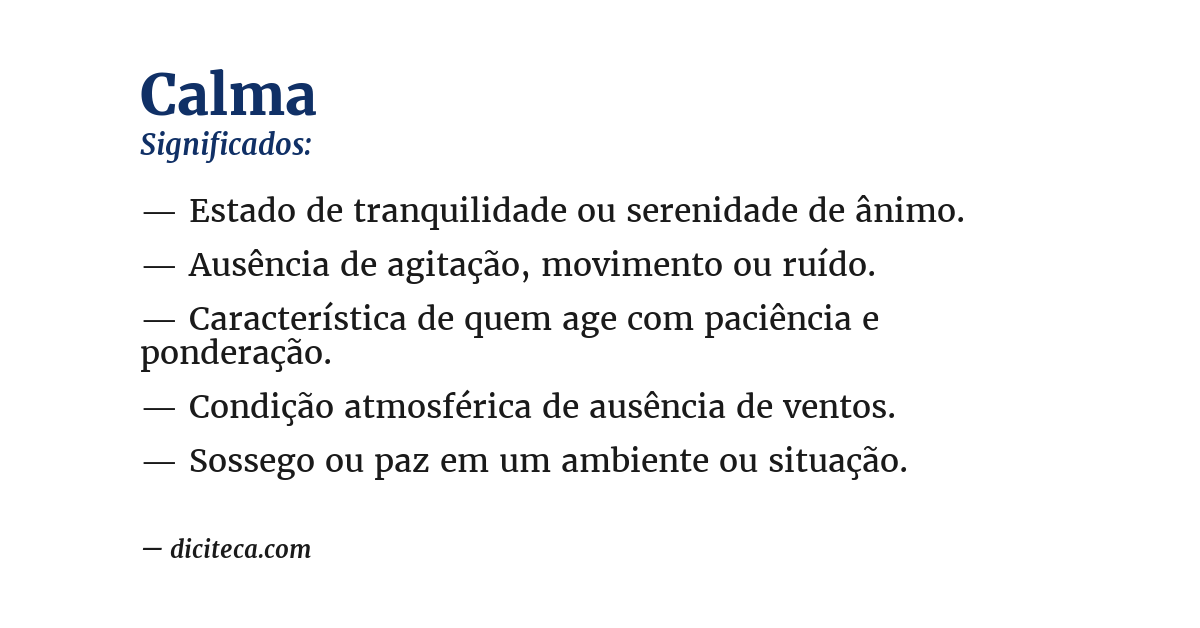 Significado de calma