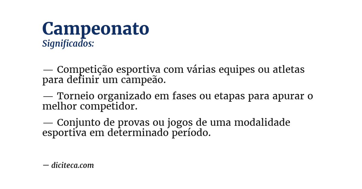 Significado de campeonato