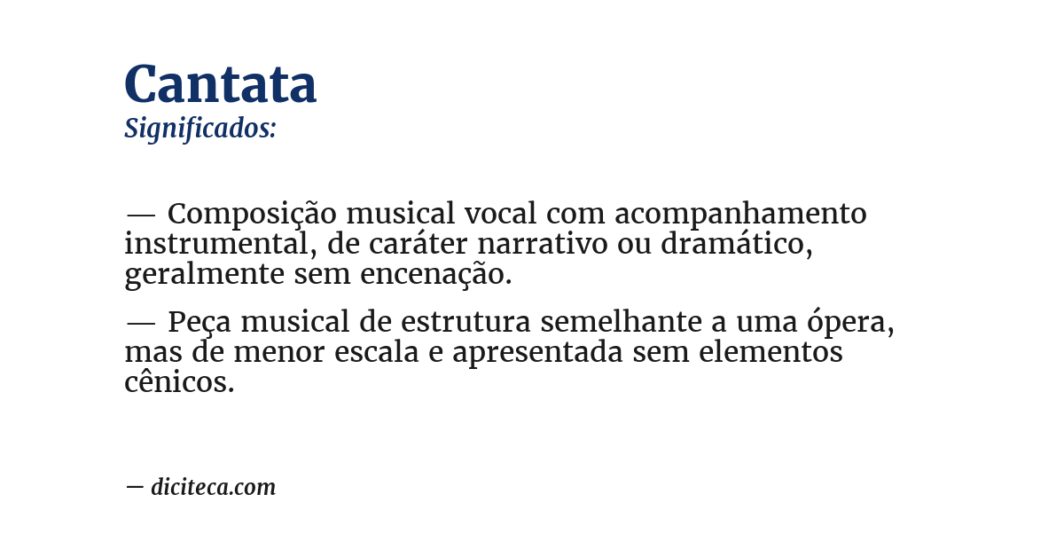 Significado de cantata