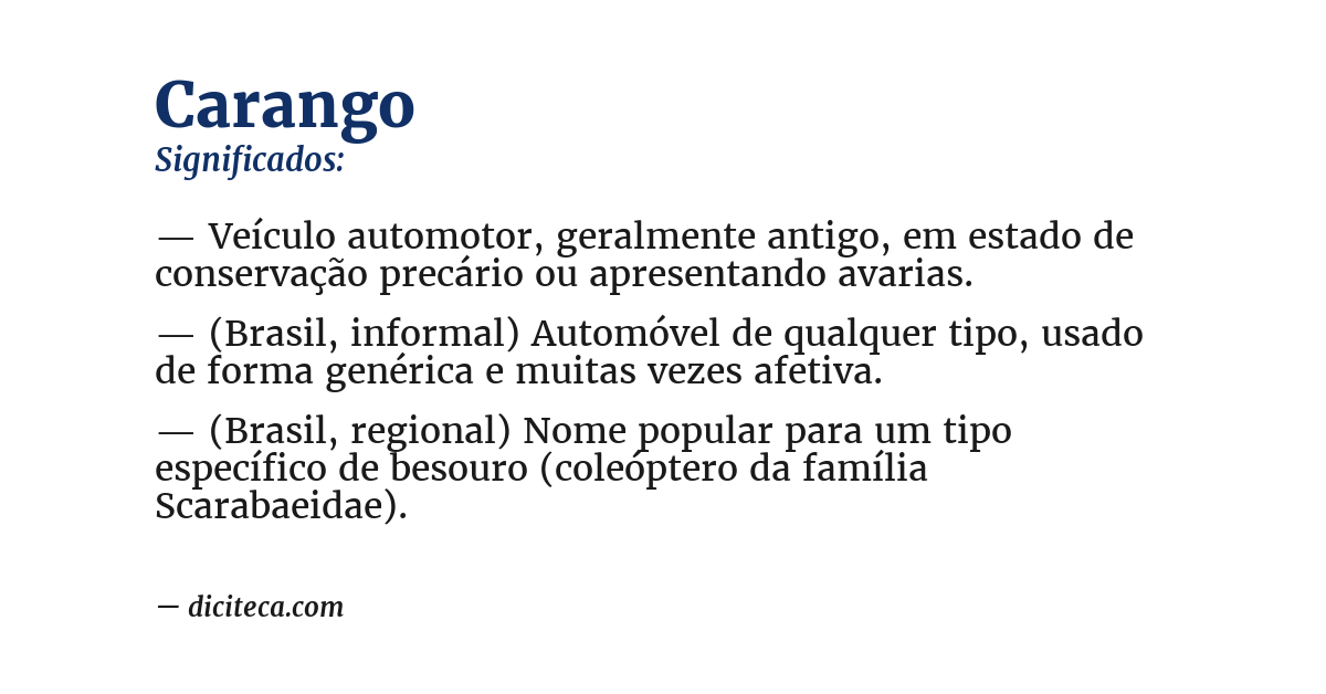 Significado de carango