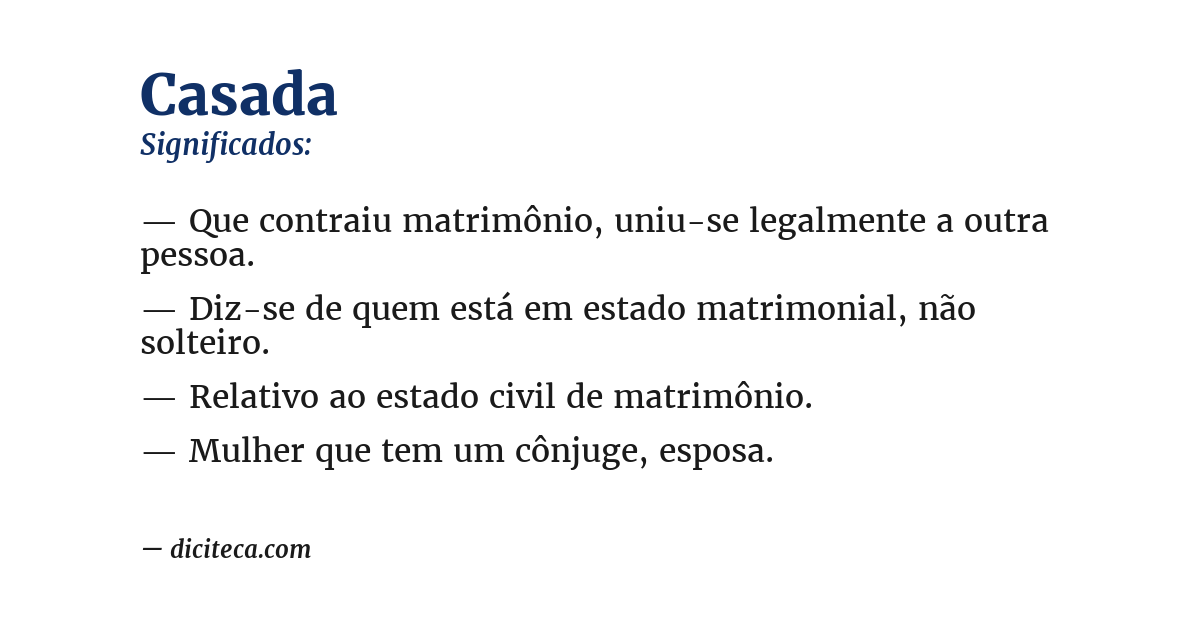 Significado de casada