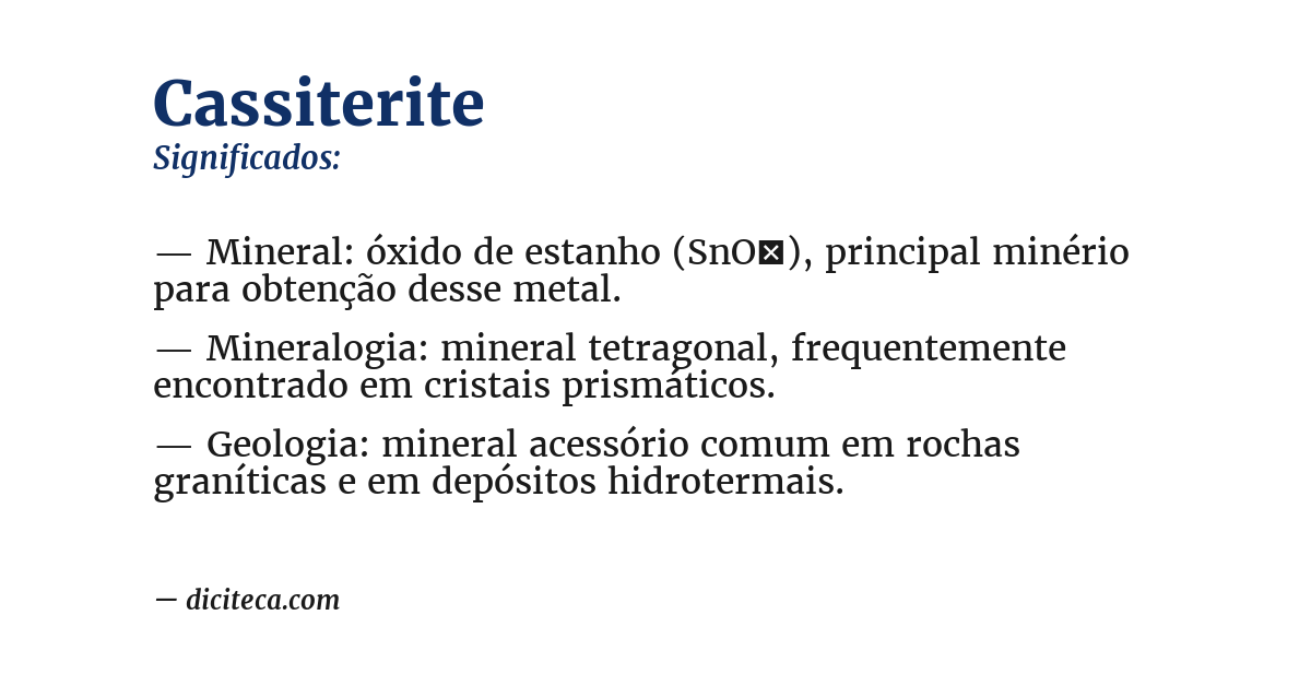 Significado de cassiterite