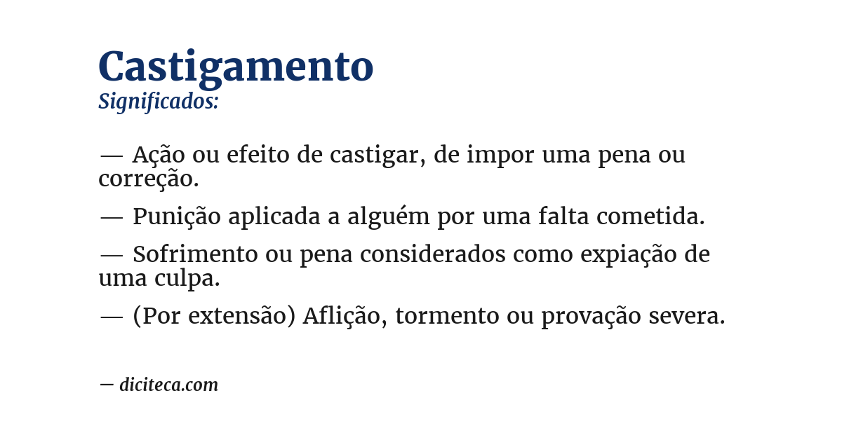 Significado de castigamento