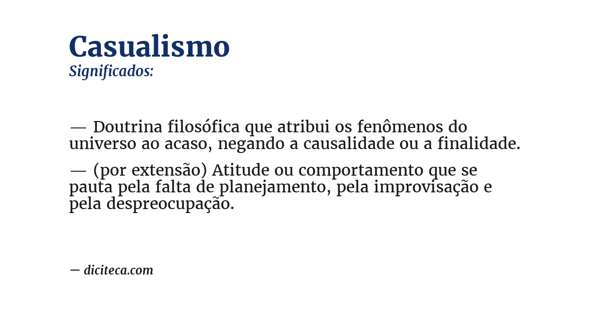 Significado de casualismo