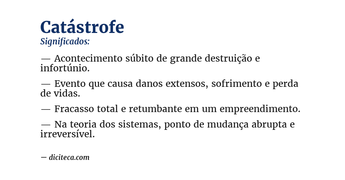 Significado de catástrofe