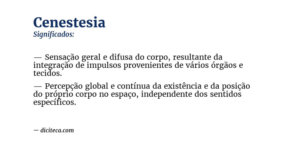 Significado de cenestesia