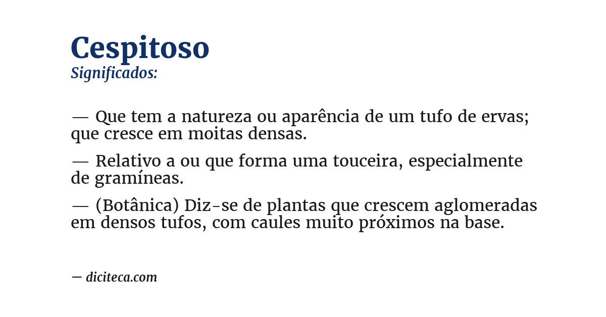 Significado de cespitoso