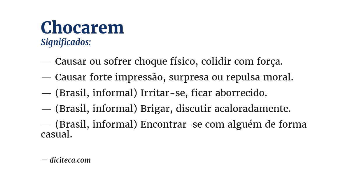 Significado de chocarem