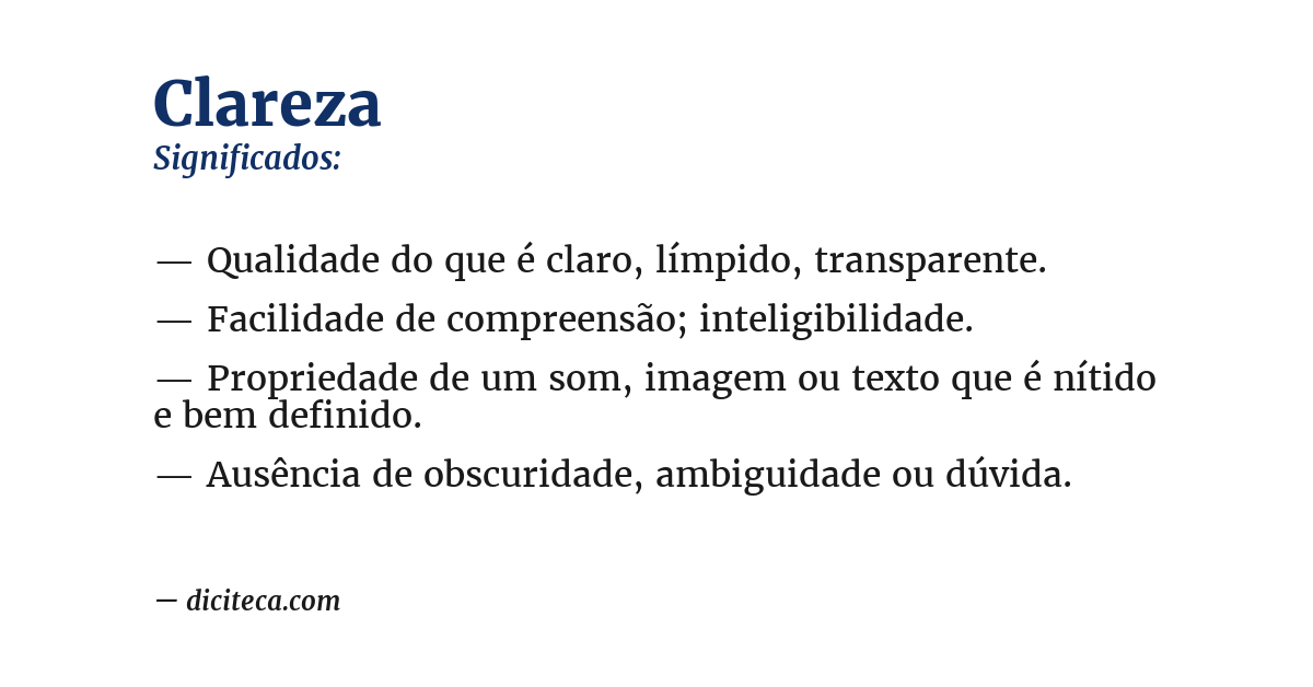 Significado de clareza