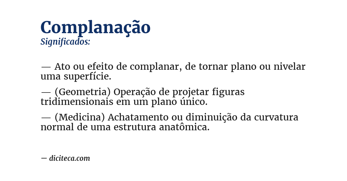 Significado de complanação
