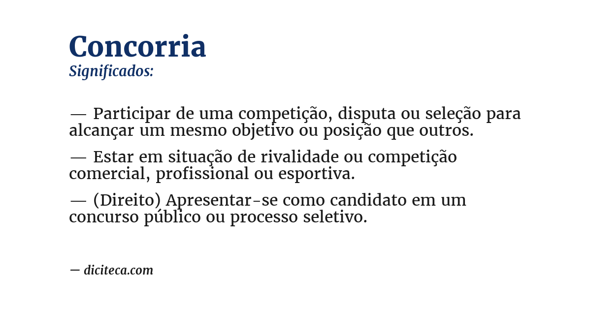 Significado de concorria