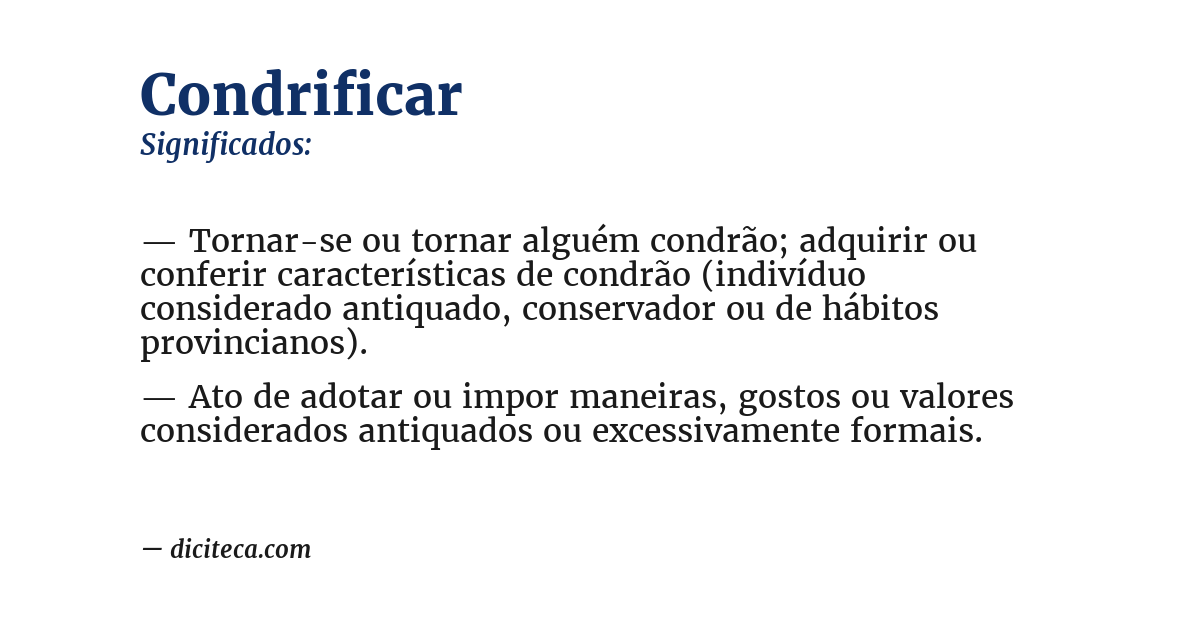 Significado de condrificar