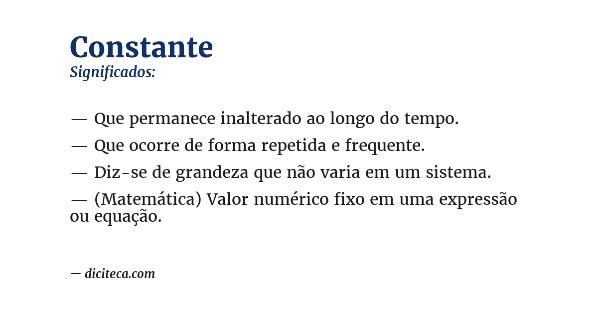 Significado de constante