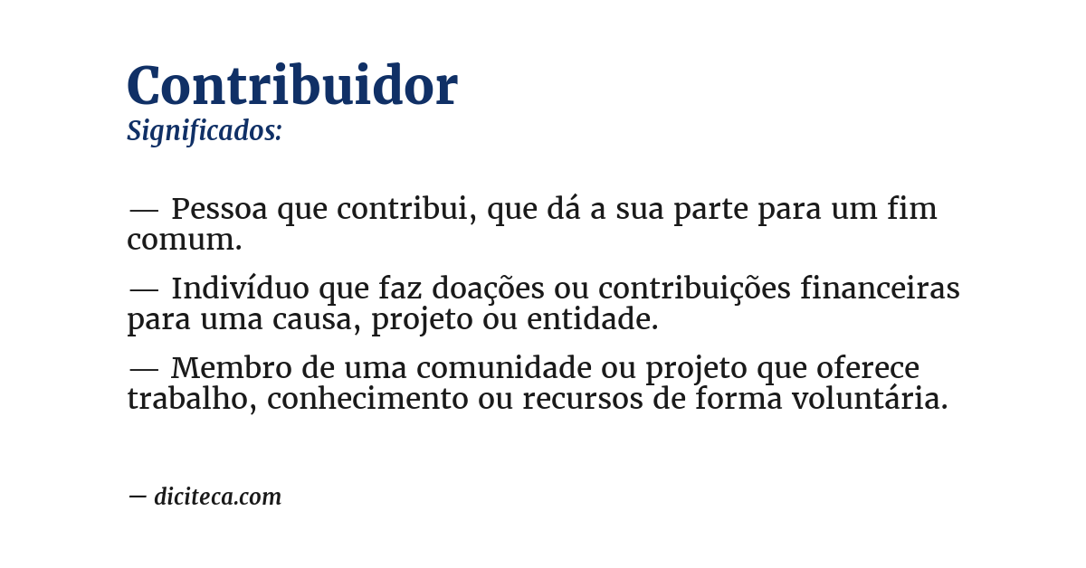 Significado de contribuidor