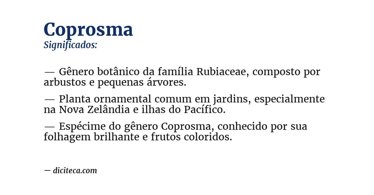 Significado de coprosma