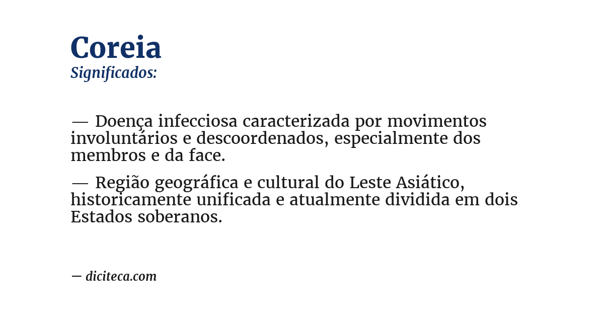 Significado de coreia