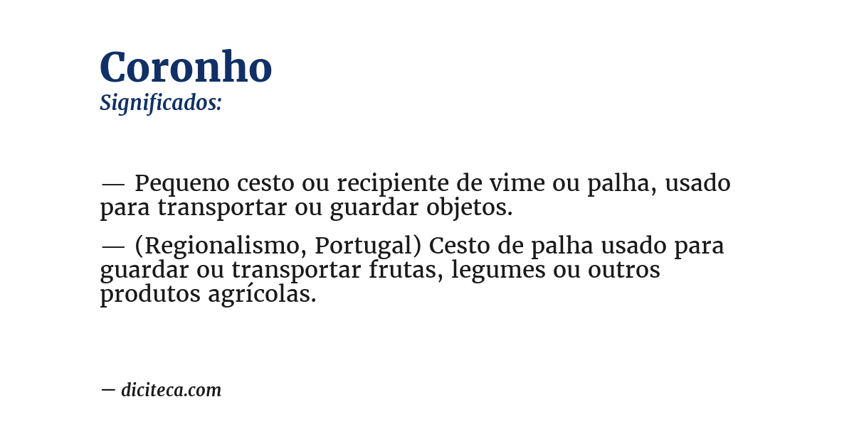 Significado de coronho