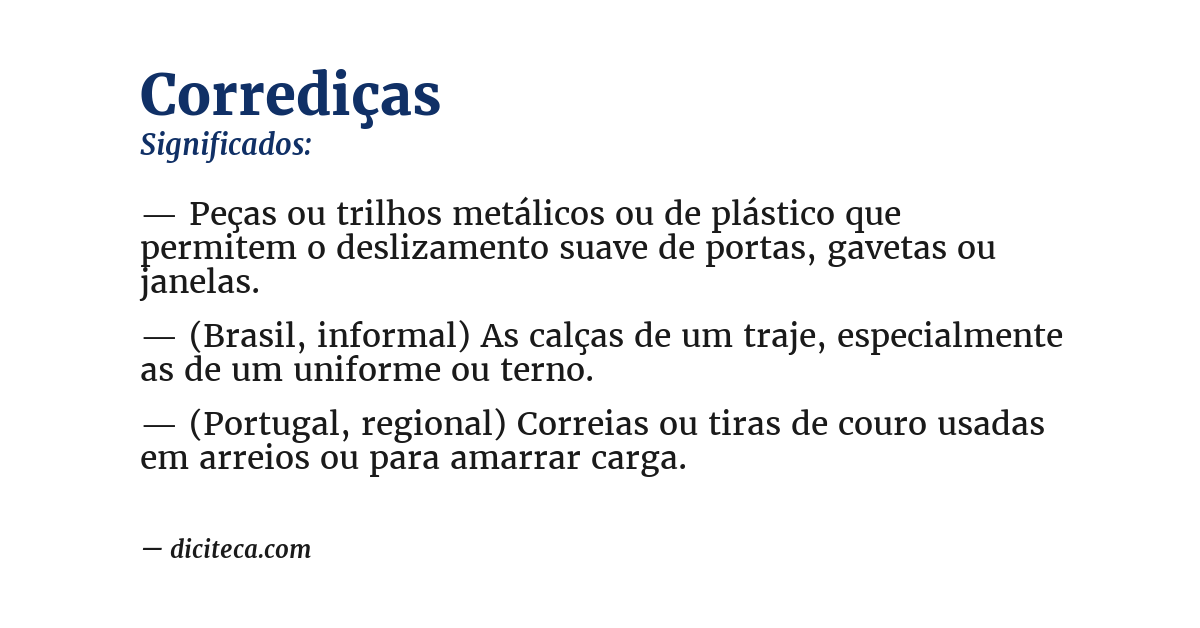 Significado de corrediças