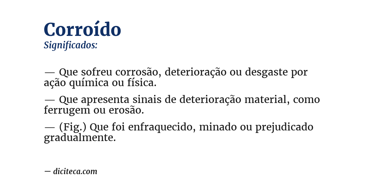 Significado de corroído