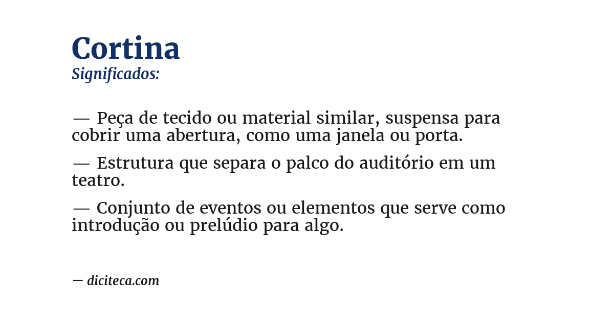 Significado de cortina