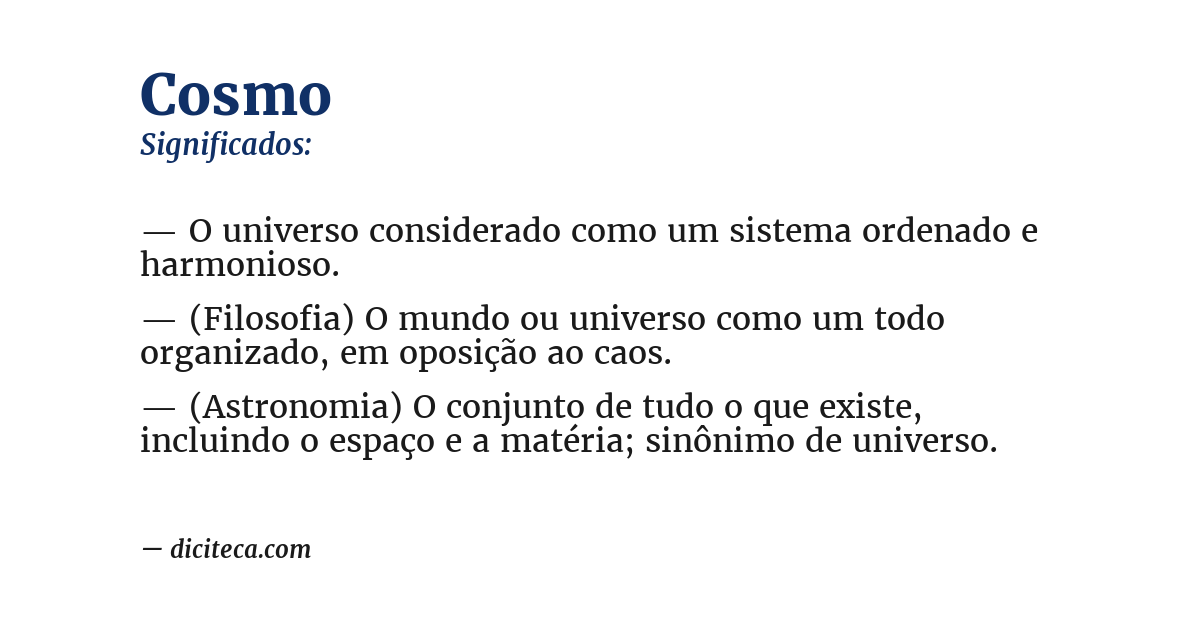 Significado de cosmo