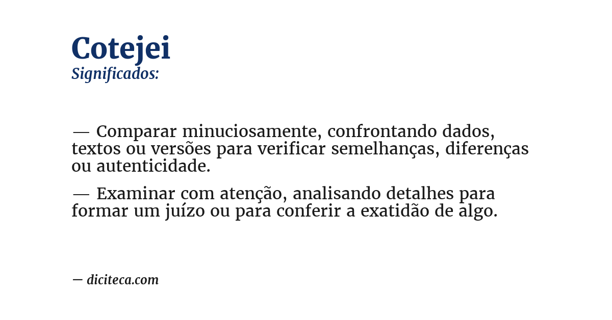 Significado de cotejei